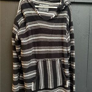 DIXXON Black and White Striped Hoodie